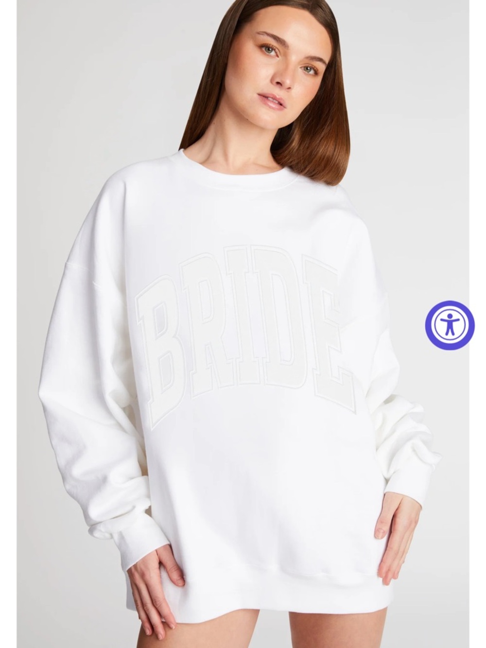 The Bar White Oversized "BRIDE" Sweatshirt